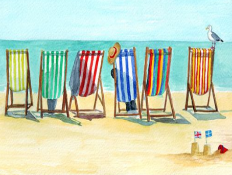 Striped Beach Chairs 30 x 40cm SQUARE Diamonds ...